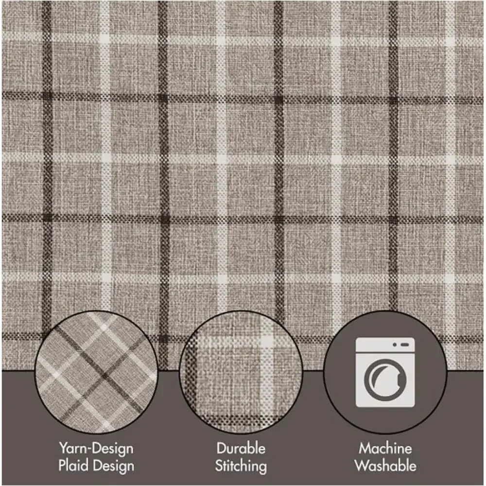 Cabin Plaid Curtain Window, Thermal Insulated Fleece Lining1 Panel, Brown